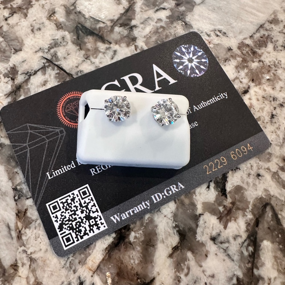 4ct moissanite round cut earrings 925